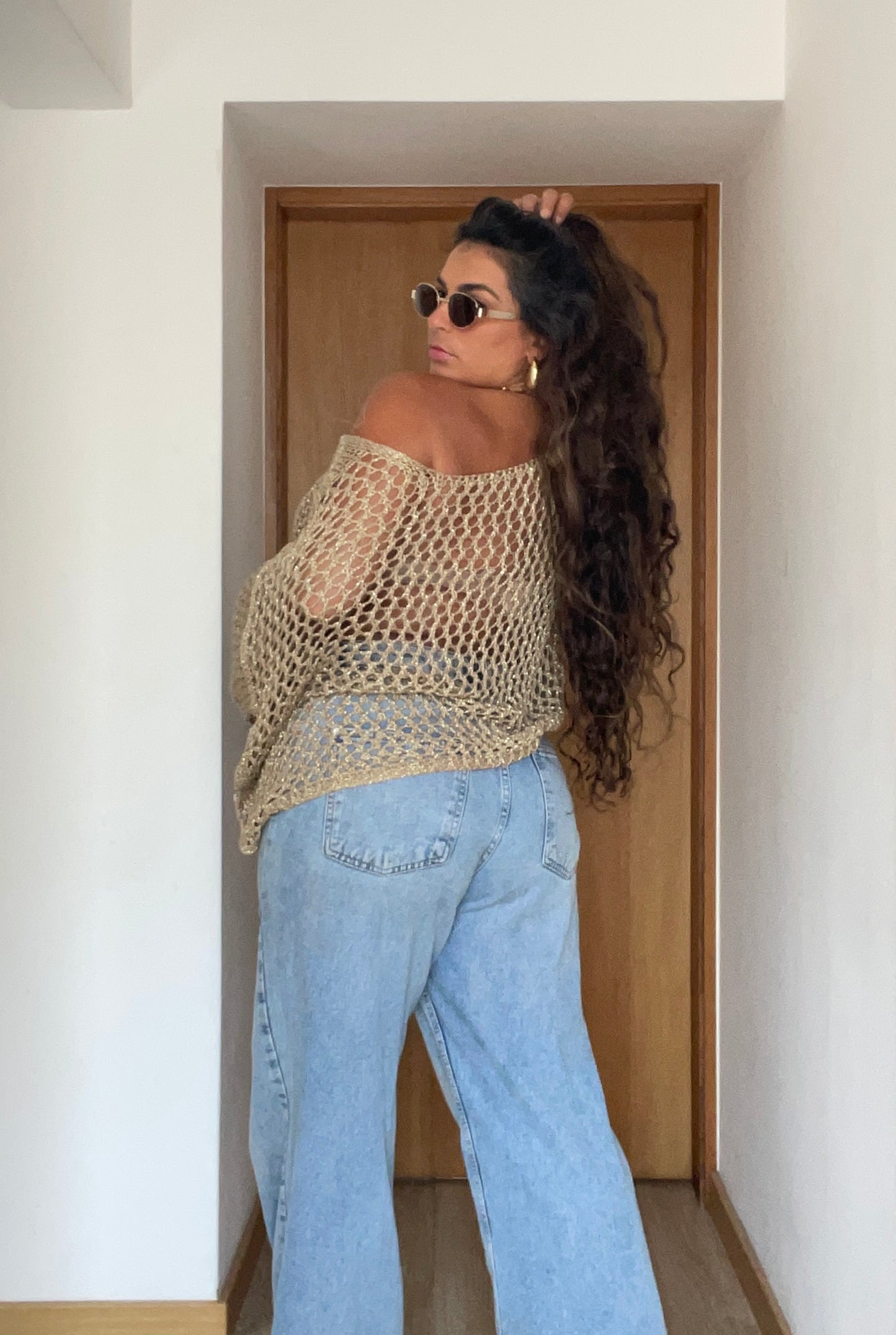 TÚNICA GOLD CROCHÊ
